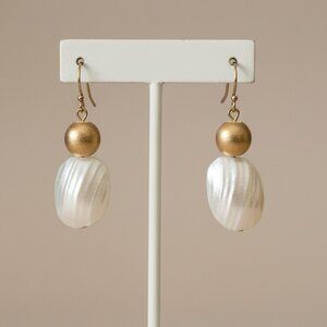 Vintage Oval Pearl Drop Pierced Earrings